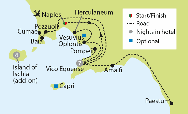 map of pompeii tour