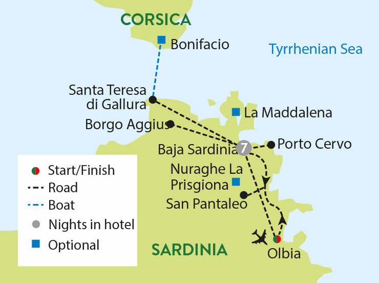 sardinia tour map