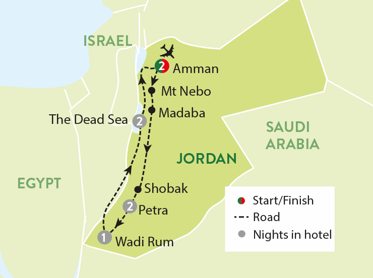 tour map jordans ancient wonders