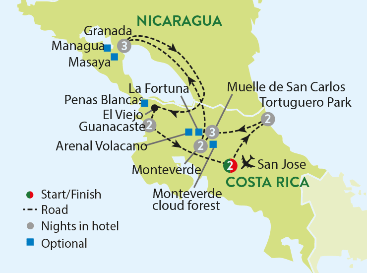 travel to nicaragua from costa rica