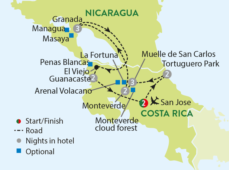 travel to costa rica and nicaragua