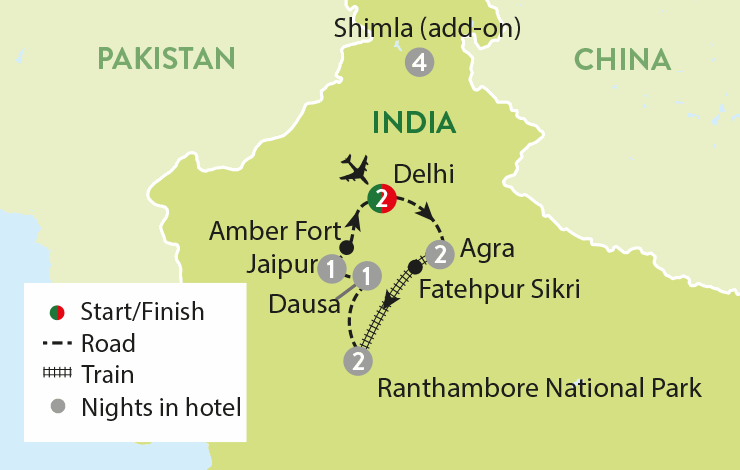 map for golden triangle tour
