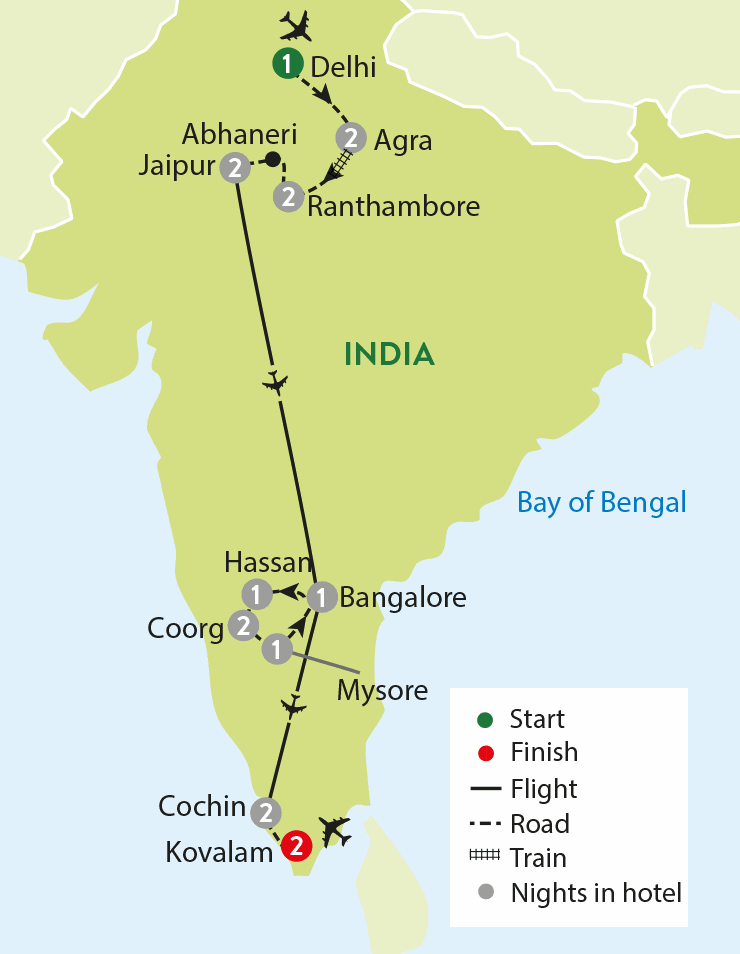 grand tour of india map