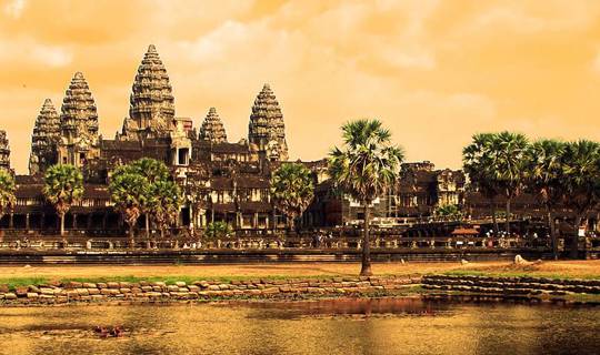Temple in Cambodia stood in front of a river