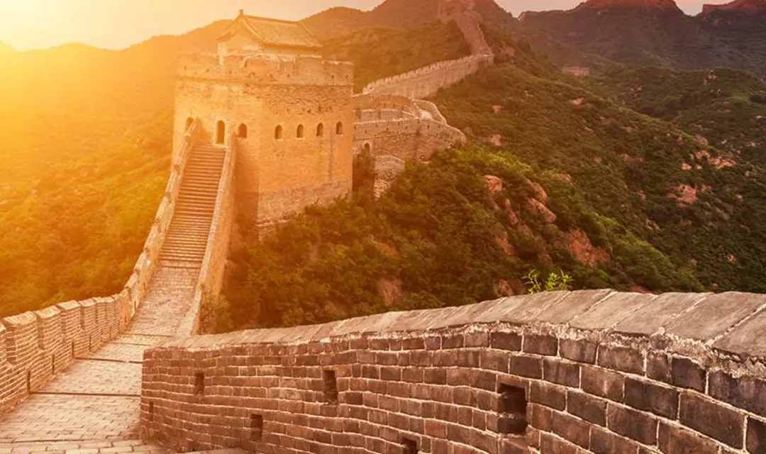 Sunset over the Great Wall Of China
