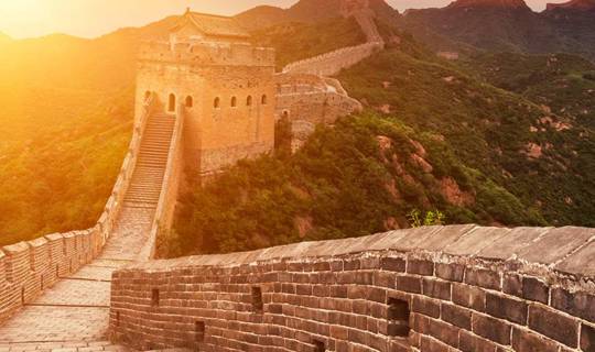 Sunset over the Great Wall Of China