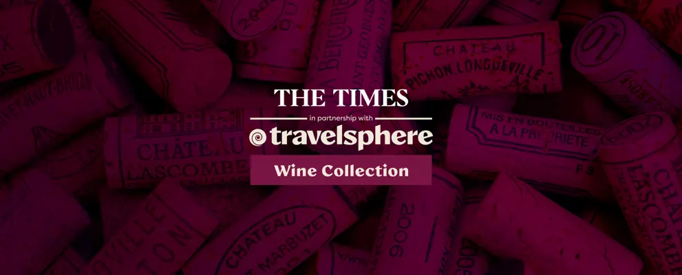 The Times in partnership with Travlesphere Wine Collection Banner