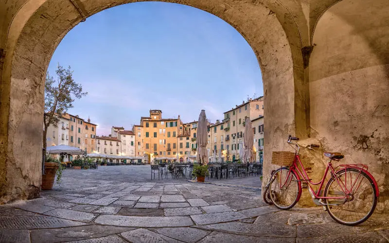 A view of a square in Lucca - the best cities in Italy