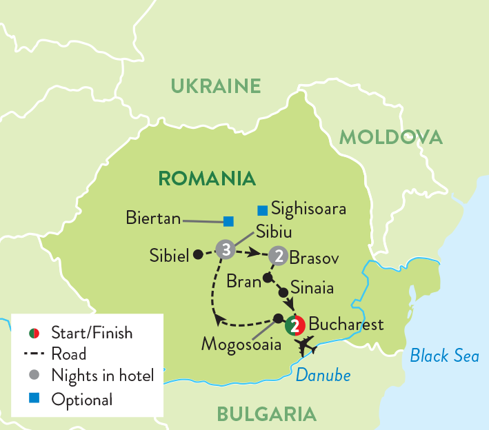 Enchanting Transylvania tour map