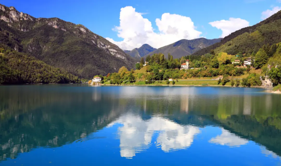 The beautiful Lake Ledro in Trentino.