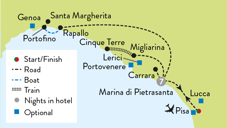 map of portofino tour