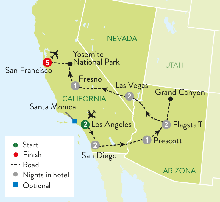 best of the west tour map