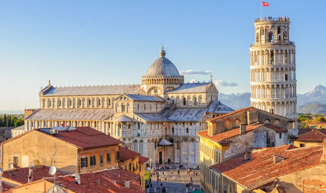 Cathedral (Duomo) and the Leaning Tower photographed from above