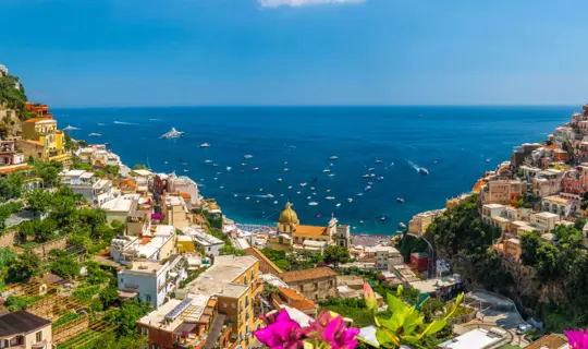 Landscape with Positano town at amalfi coast
