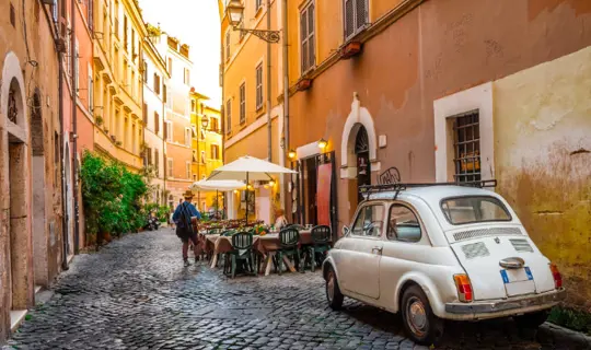 Rome holidays - a street scene in Trastevere