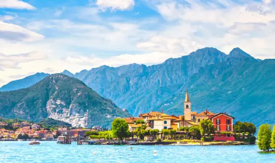 Isola dei Pescatori, fisherman island in Maggiore lake, Borromean Islands, Stresa Piedmont Italy, Europe.