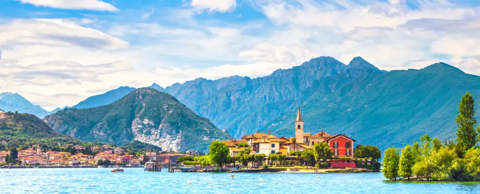 Isola dei Pescatori, fisherman island in Maggiore lake, Borromean Islands, Stresa Piedmont Italy, Europe.