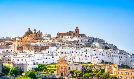 Ostuni white town skyline, Brindisi, Apulia, Italy.