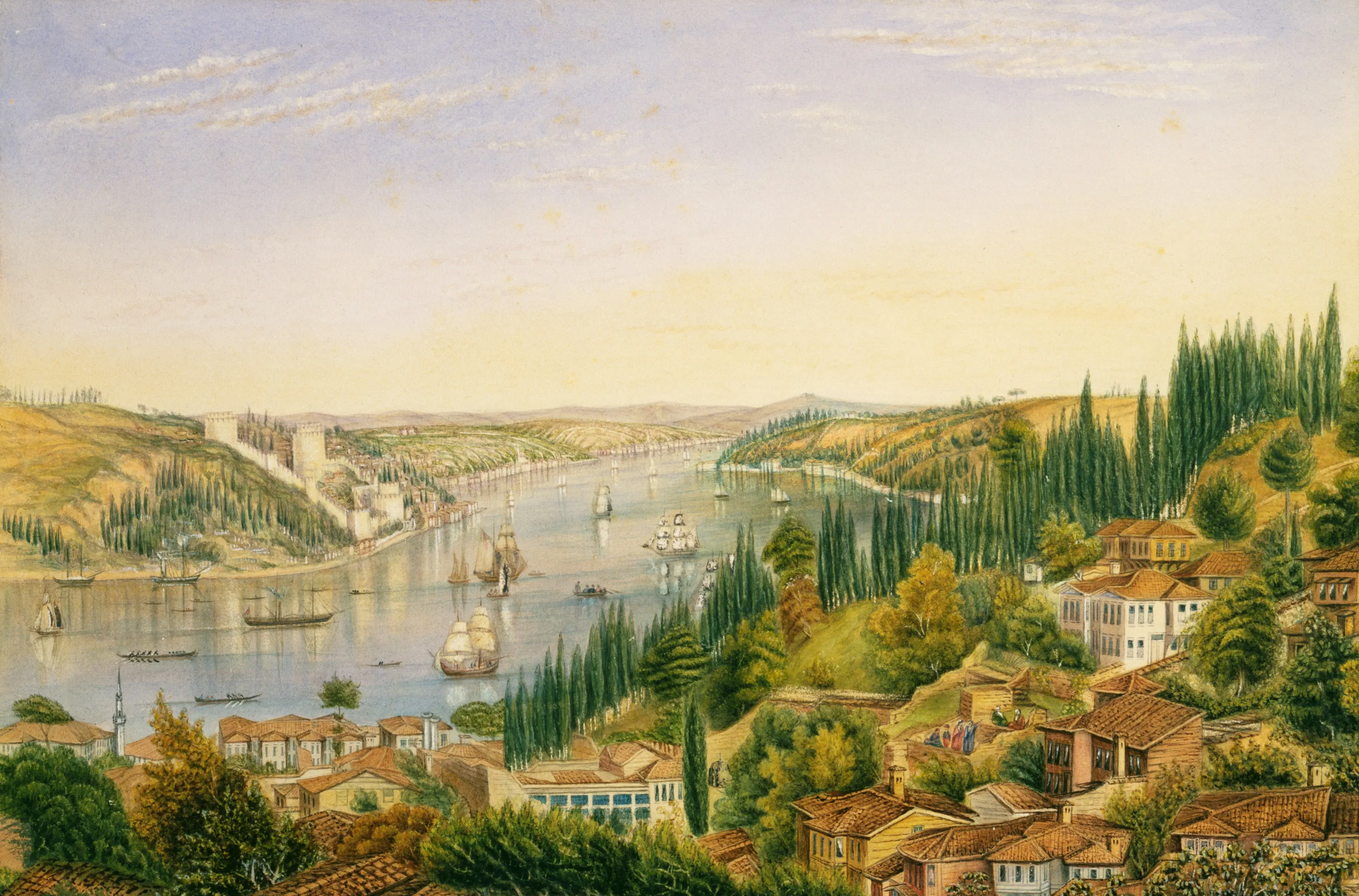 TS_Istanbul-Athens_RGS_Watercolour of Constantinople (Istanbul) by Joseph Brown, 1850.jpg
