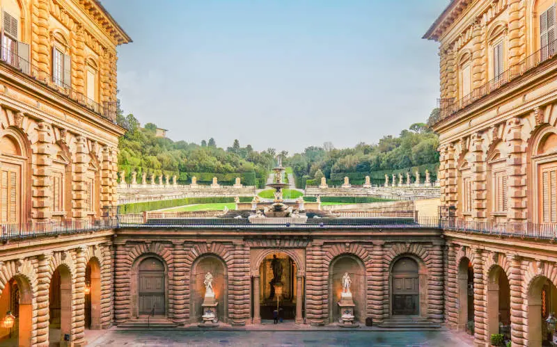 Boboli Gardens from the Pitti Palace in Florence, Italy