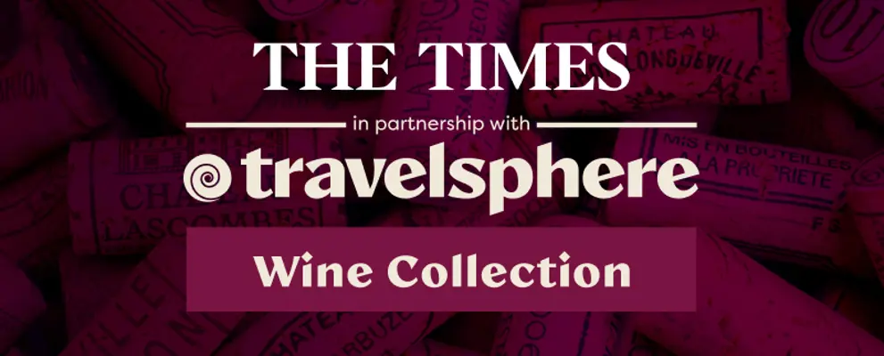 The Times in partnership with Travlesphere Wine Collection Banner