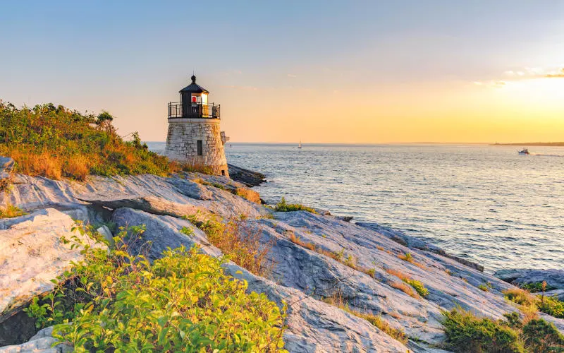 A lighthouse in Newport - New England in the Fall