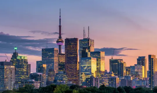 Toronto city view from Riverdale Avenue. Ontario, Canada