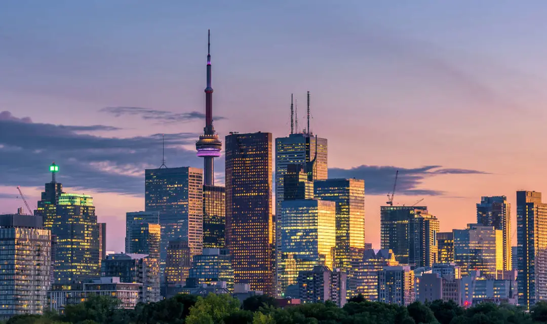 Toronto city view from Riverdale Avenue. Ontario, Canada
